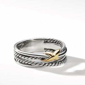 David Yurman X Crossover ring with 18K gold